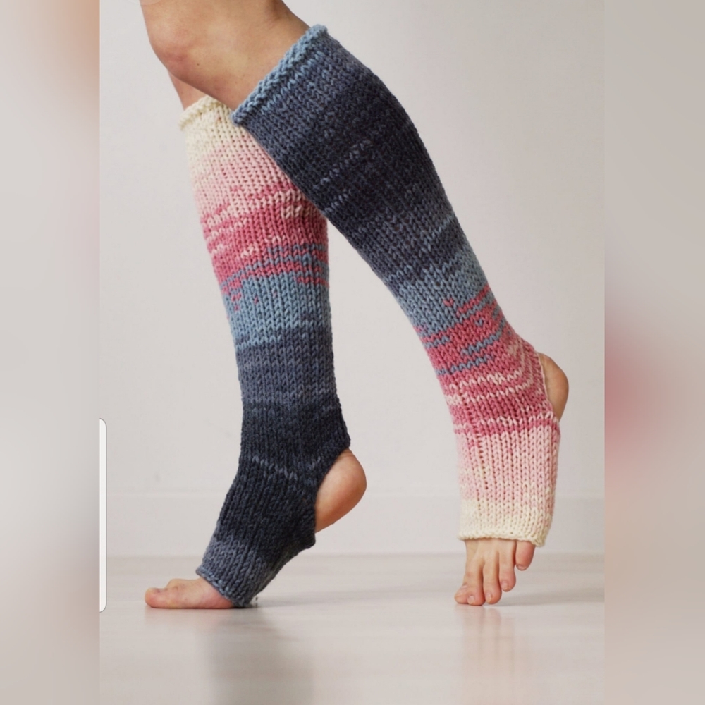 Yoga & Dance Leg Warmers, Yoga Socks, Knee High Socks, Toeless-Made by Hand